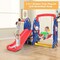 Multi-Color HDPE 3-in-1 Kids Swing Set with Slide and Basketball Hoop